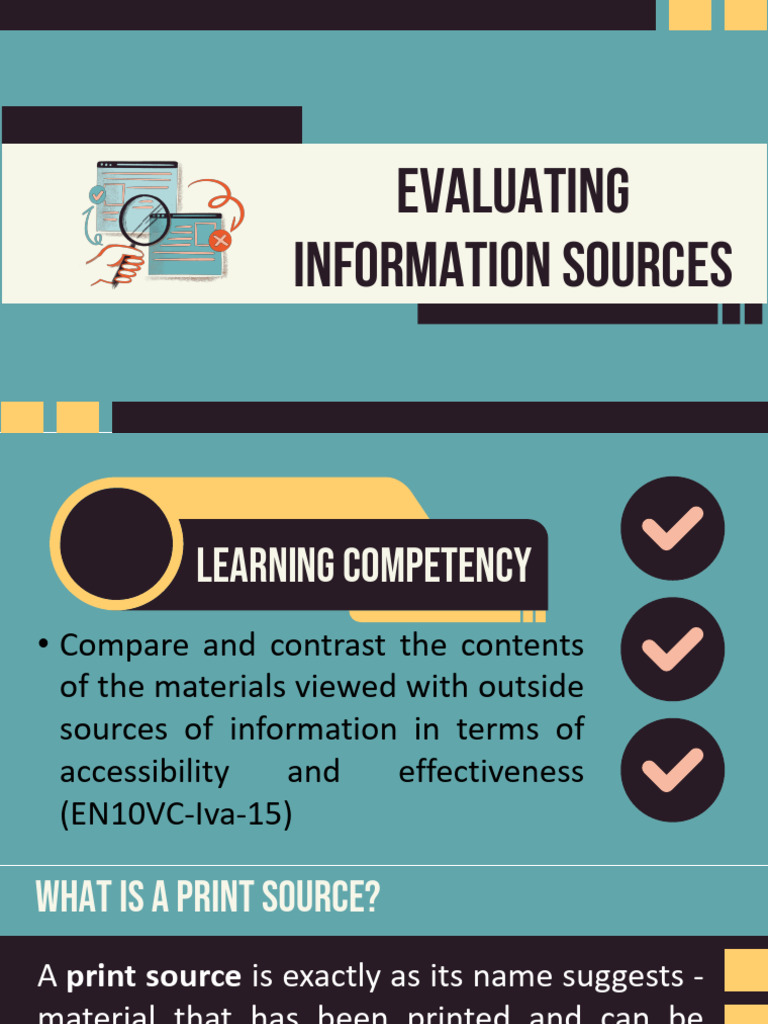 Evaluating Print and Web Sources | PDF | Information | Libraries