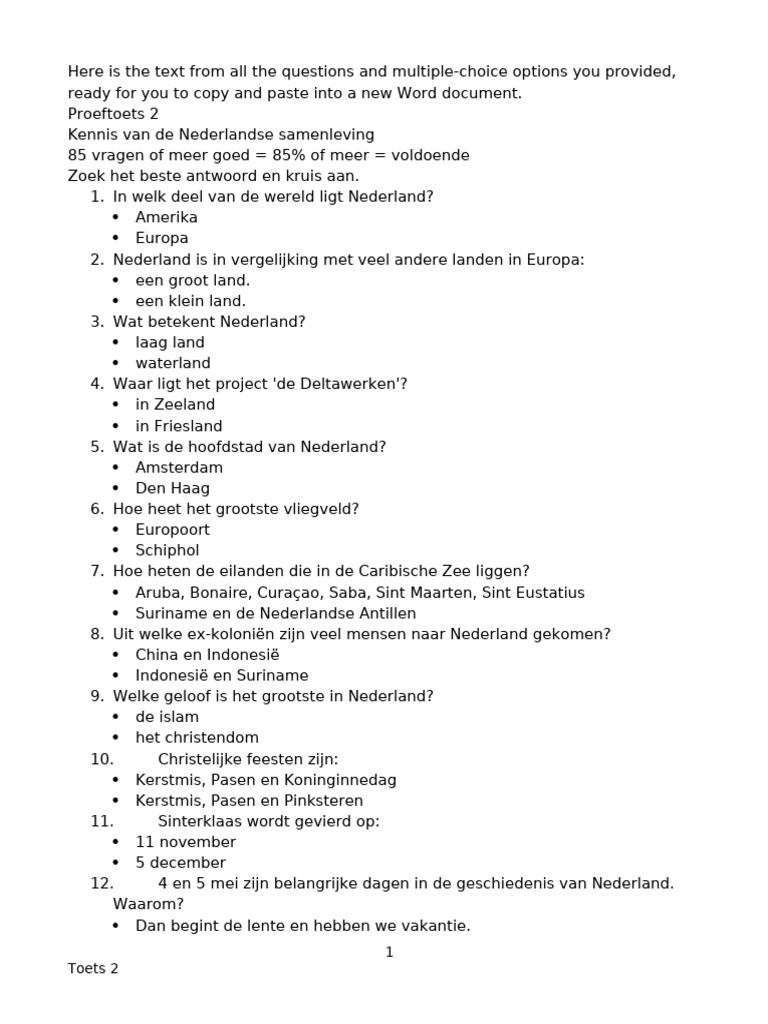 1 Toets 2 | PDF