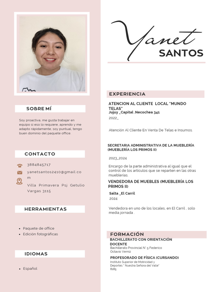 Currículum Vitae CV Diseñadora y Arquitecta Minimalista Rosa - 20241031 ...