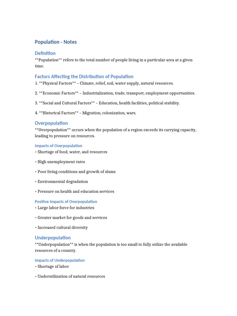 Population Notes | PDF