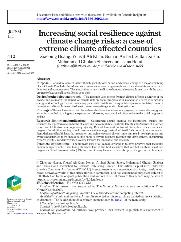 Increasing Social Resilience Against | PDF | Climate Change | Extreme ...