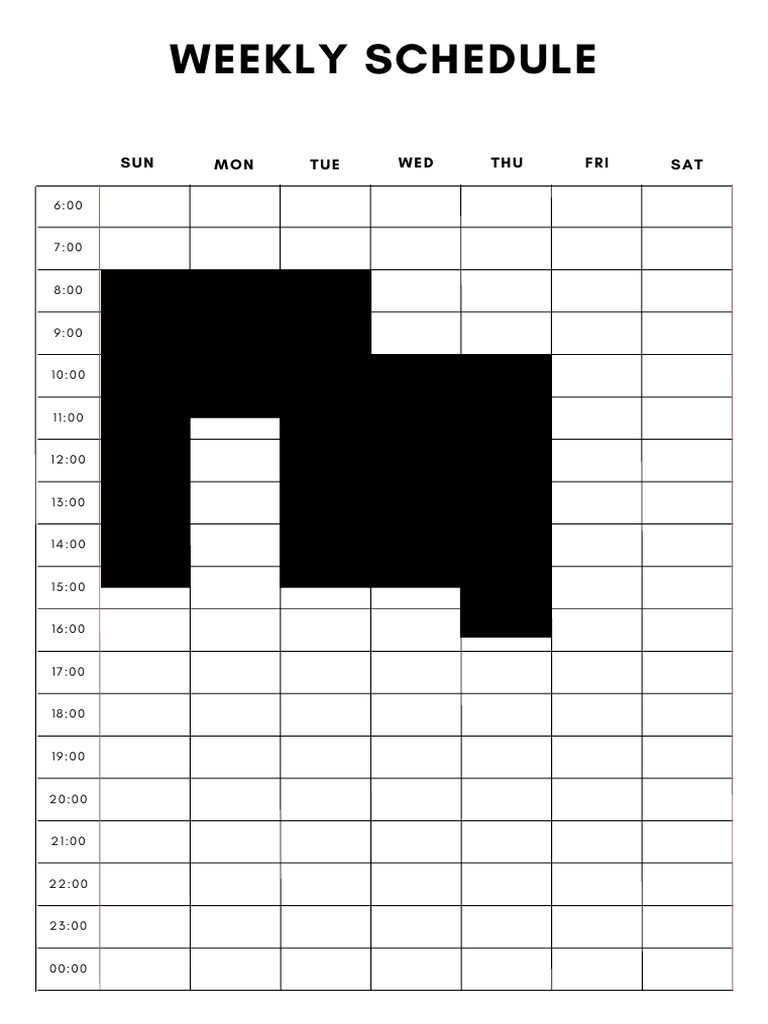 Minimal Weekly Schedule Planner | PDF