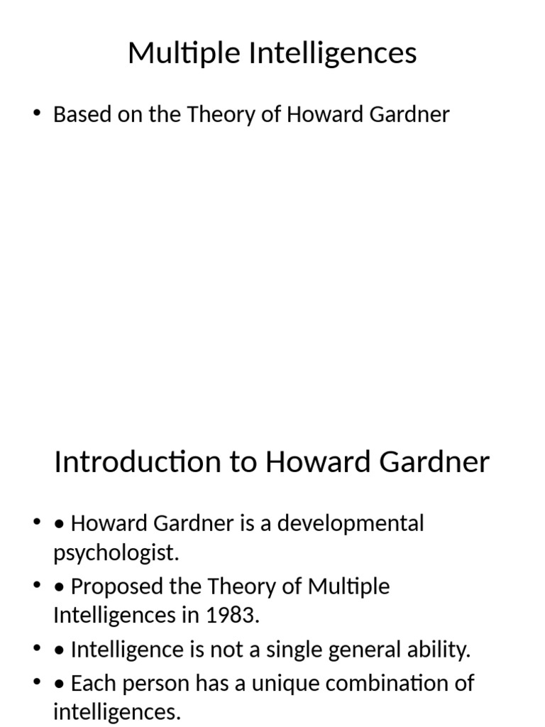 Multiple Intelligences by Howard Gardner | PDF | Liberal Arts Education ...