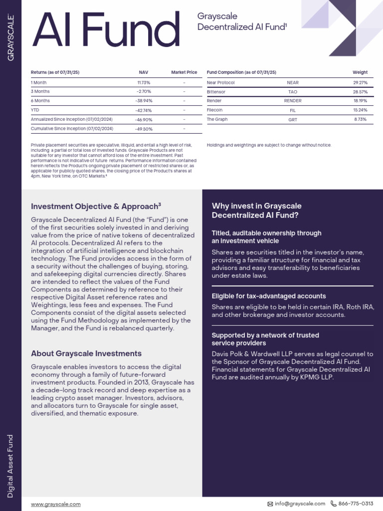 Grayscale Decentralized AI Fund Overview | PDF | Investing | Securities ...