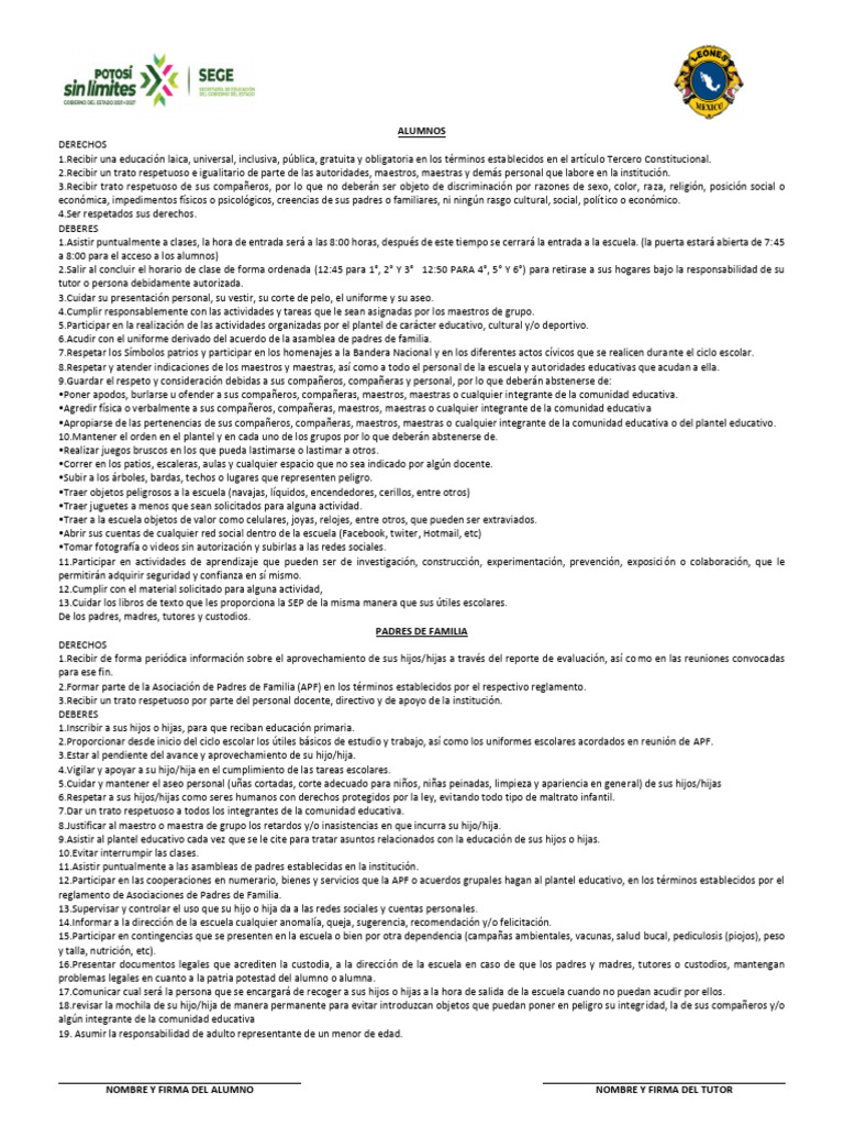 Reglamento de Convivencia Escolar 2023 | PDF | Escuelas