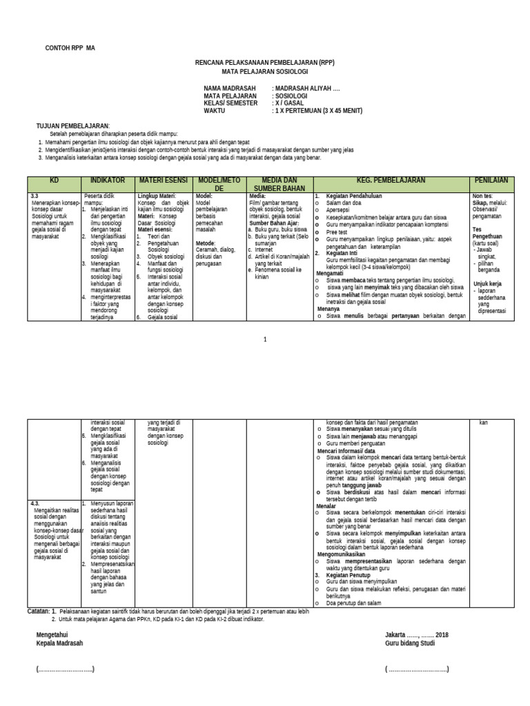 Contoh RPP | PDF