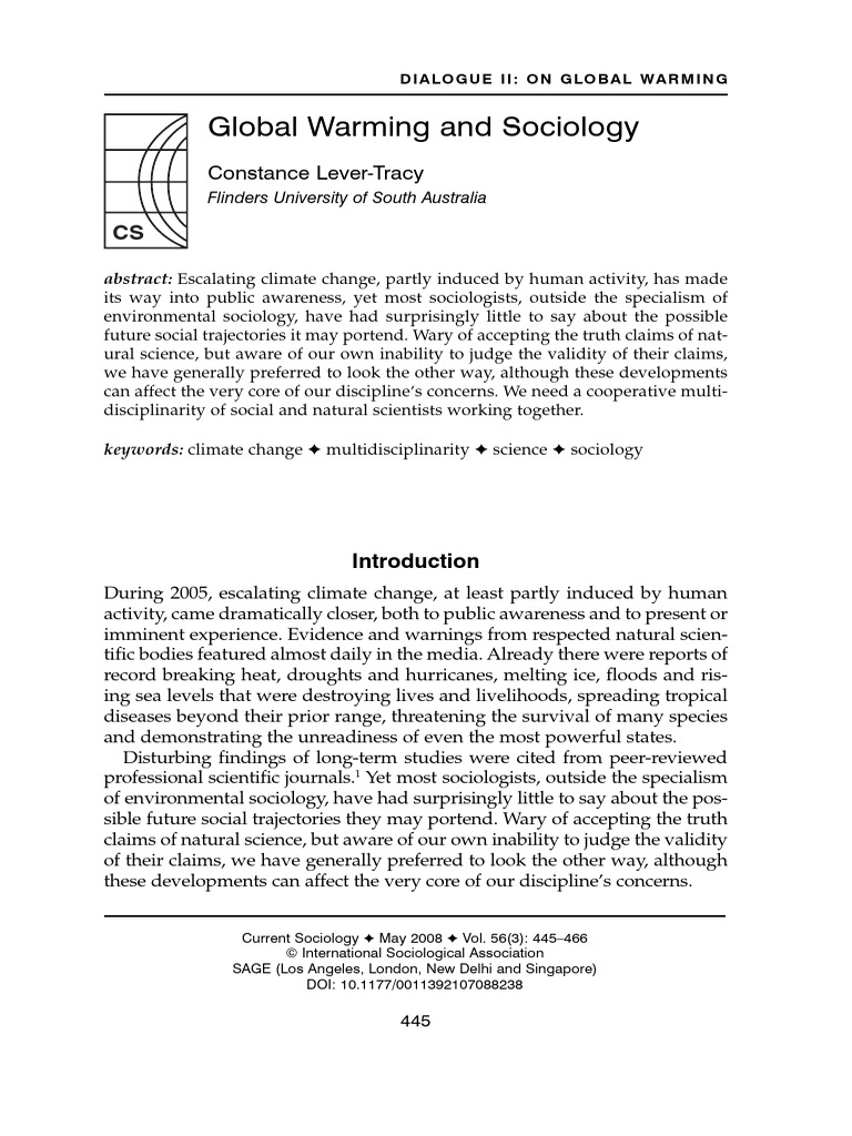 Sociology's Role in Climate Change | PDF | Climate Change | Ice