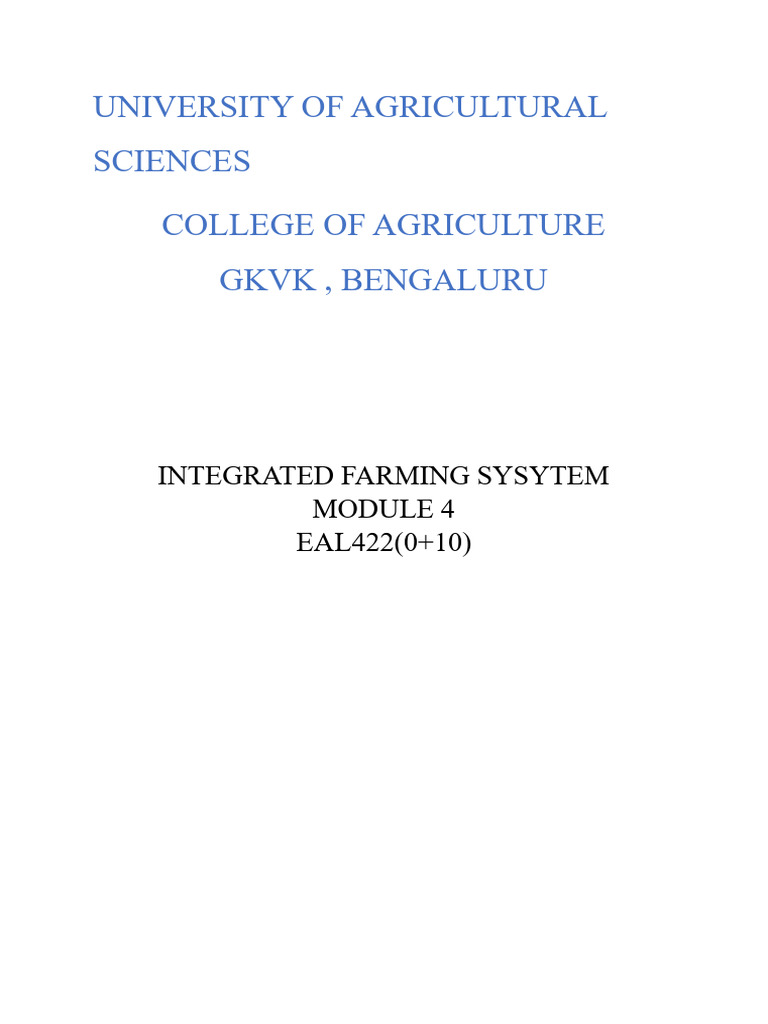 Integrated Farming System Analysis | PDF | Agriculture | Crops