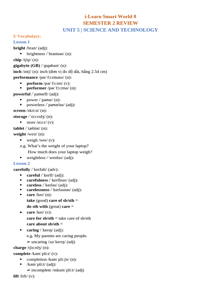 Science and Technology Vocabulary Review | PDF | Unidentified Flying ...