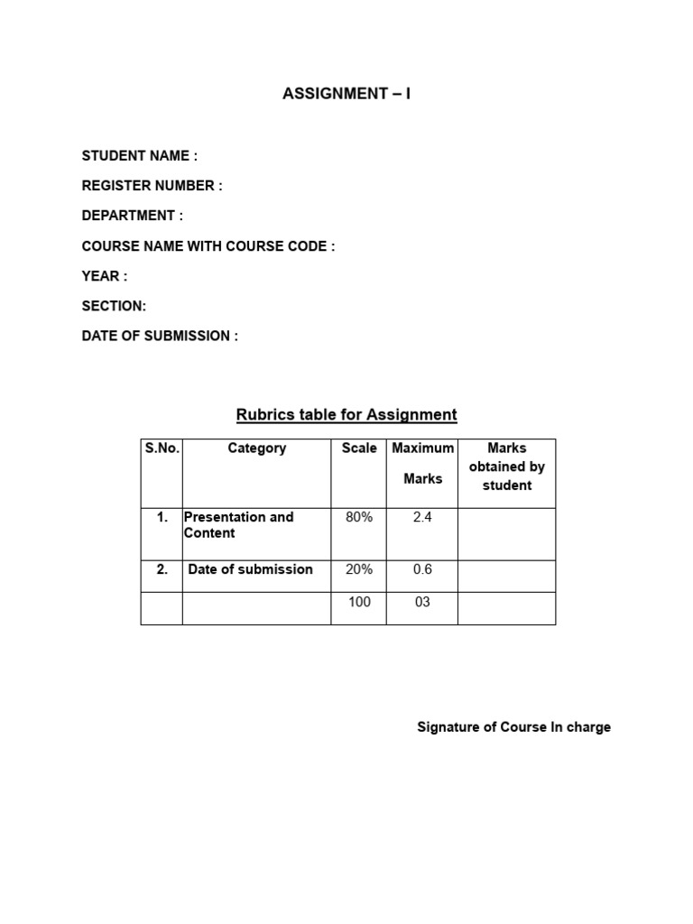 Assignment Rubric and Grading Overview | PDF