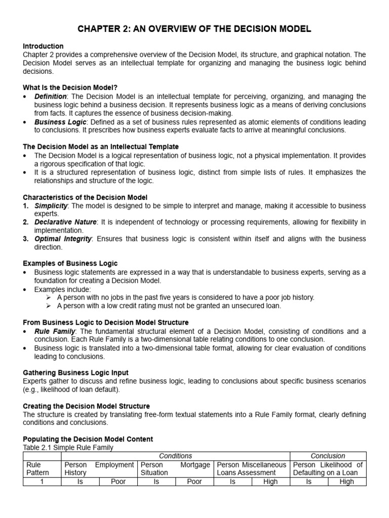 Overview of the Decision Model | PDF | Logic | Loans