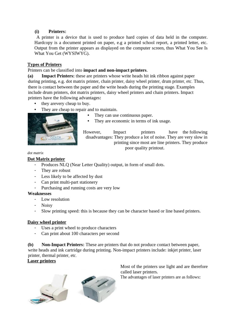 Printers: Hard Copy vs. Soft Copy | PDF | Computer Monitor | Printer ...