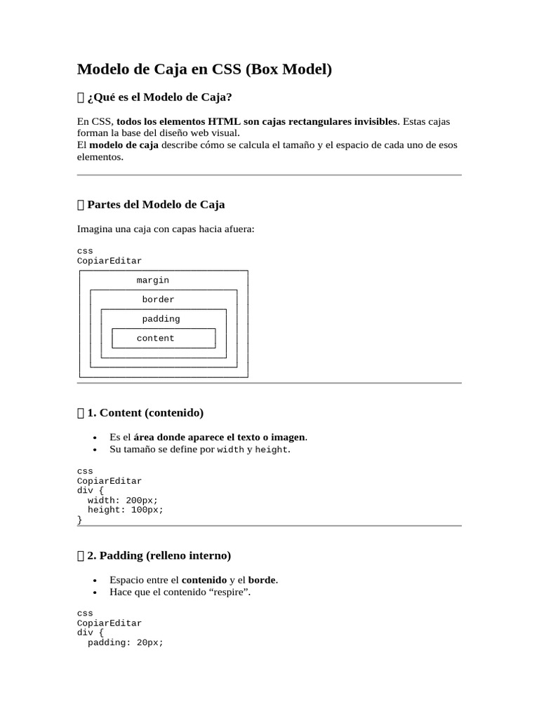 Entendiendo el Modelo de Caja en CSS | PDF | Php | Desarrollo de software