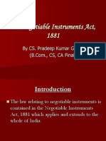 The Negotiable Instruments Act, 1881