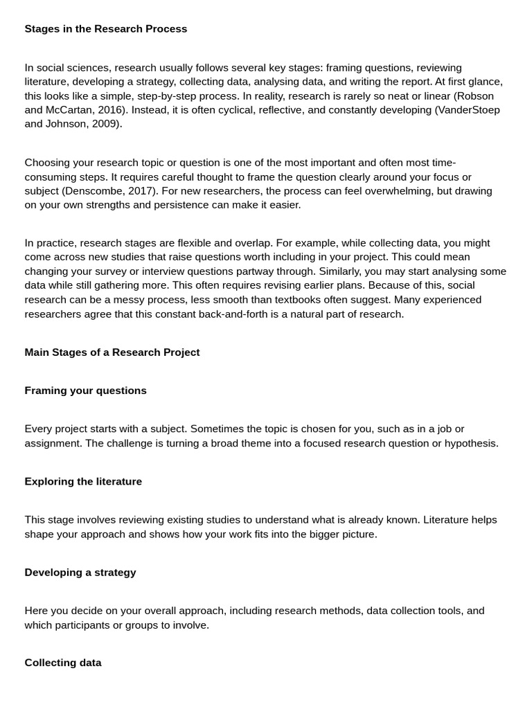 Key Stages of the Research Process | PDF | Data | Marketing Research