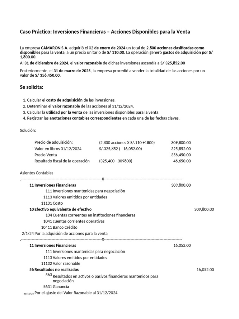 Inversiones Financieras y Contabilidad | PDF | Compartir (Finanzas ...