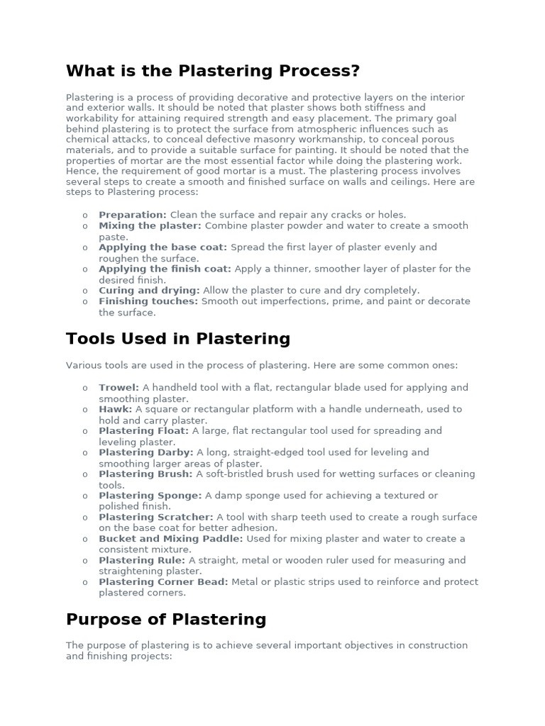 Understanding the Plastering Process | PDF | Plaster | Lime (Material)