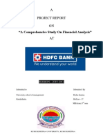 "A Comprehensive Study On Financial Analysis" AT