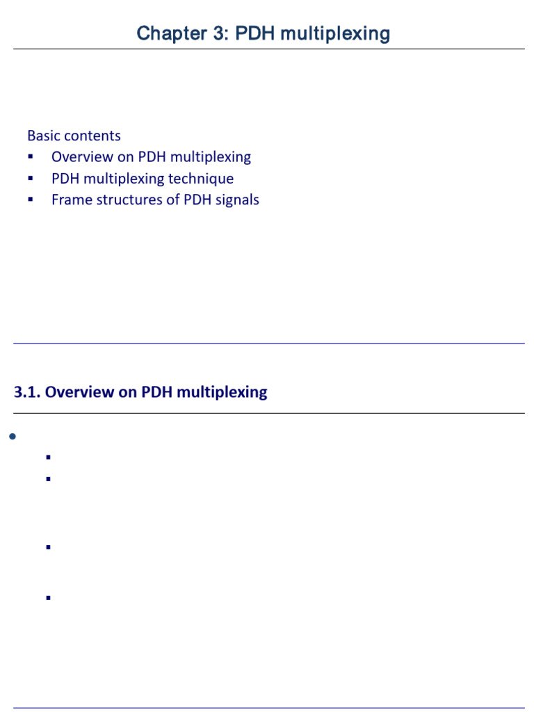Understanding PDH Multiplexing Techniques | PDF | Telecommunications ...