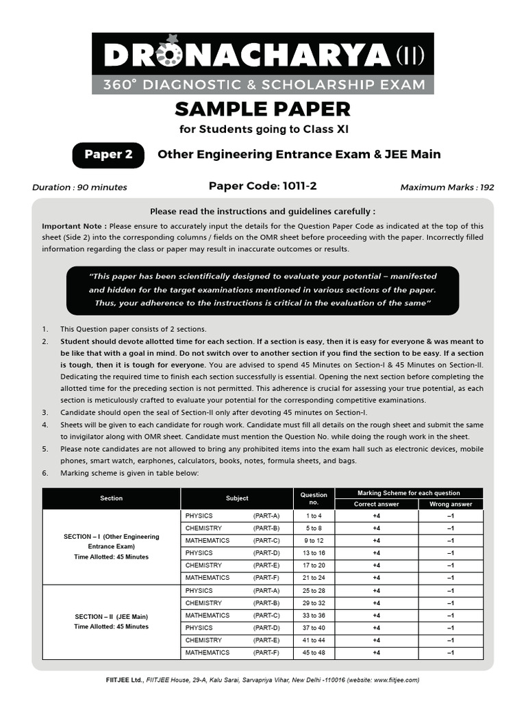 JEE Main & Engineering Exam Sample Paper | PDF | Redox | Ion