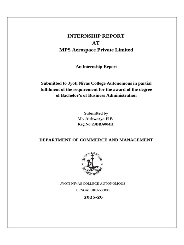 Internship Report on HR at MPS Aerospace | PDF | Human Resources ...