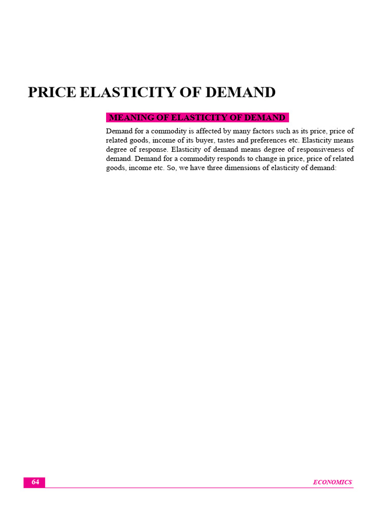 Understanding Price Elasticity of Demand | PDF | Demand | Elasticity ...