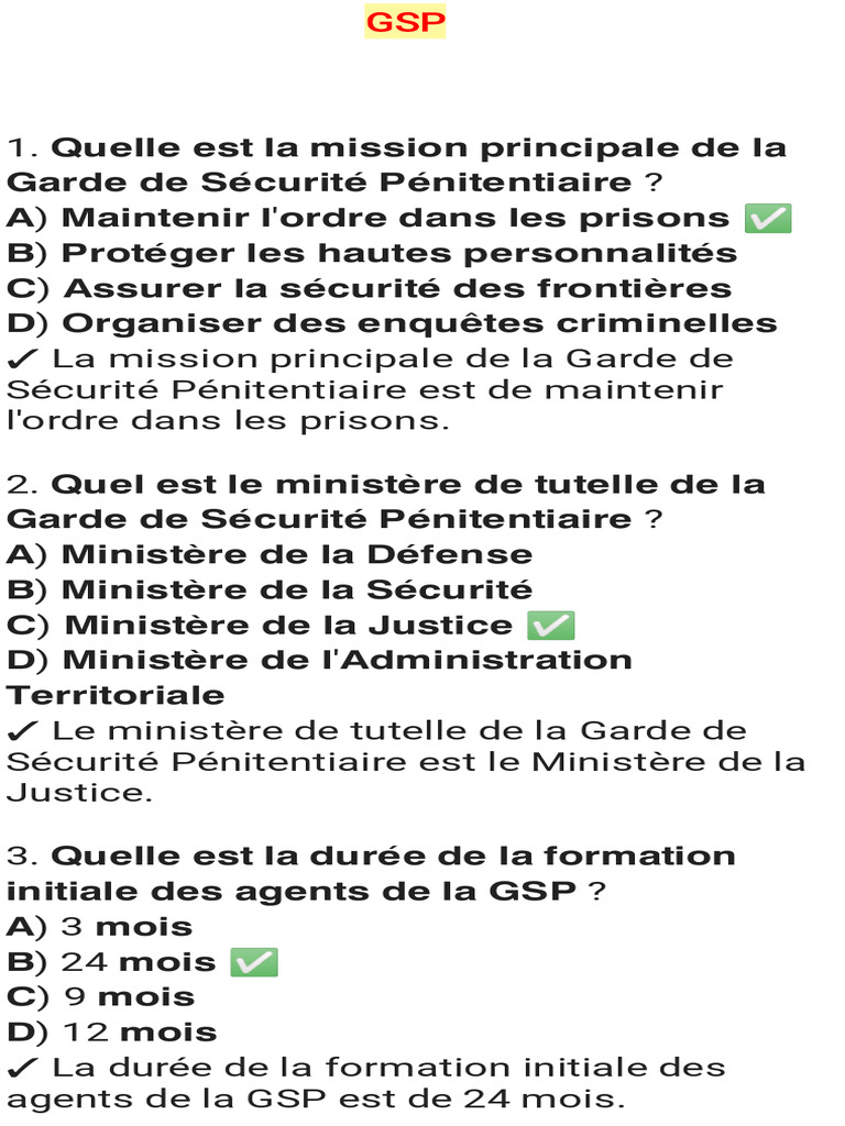 Mission et Recrutement de la GSP | PDF | Crimes | Crime et violence