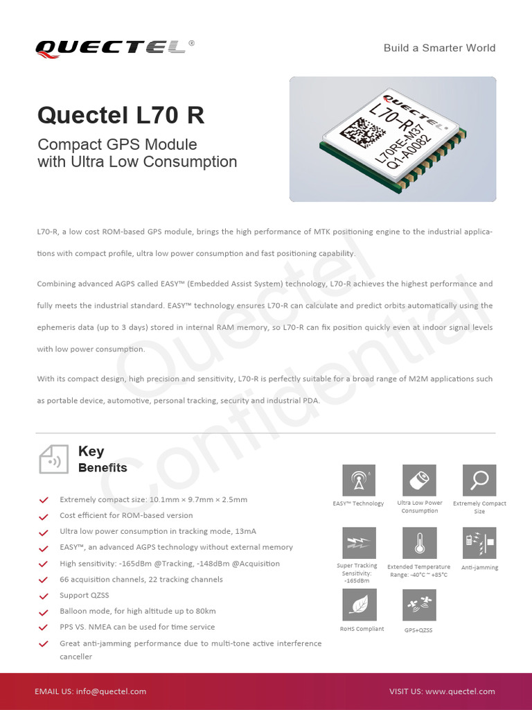 Quectel L70-R: Compact GPS Module | PDF | Global Positioning System ...