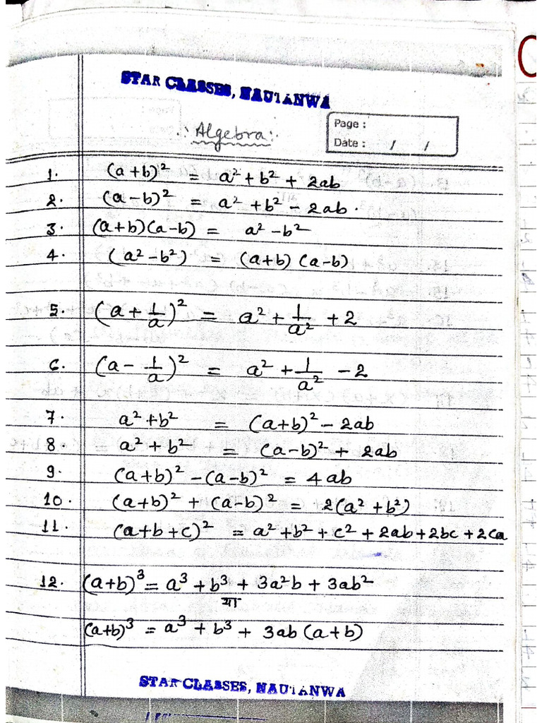 Maths Formulae (Sir Asad) - 1 | PDF