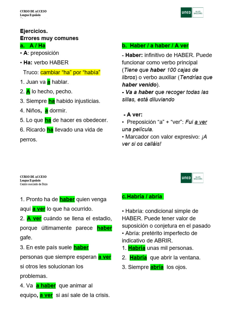Errores Comunes en Lengua Española | PDF | Verbo | Mecánica del lenguaje