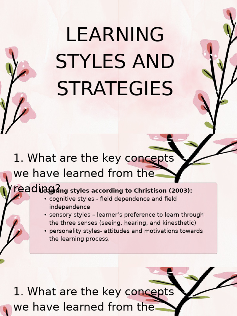 Learning Styles and Strategies Explained | PDF | Learning Styles | Learning