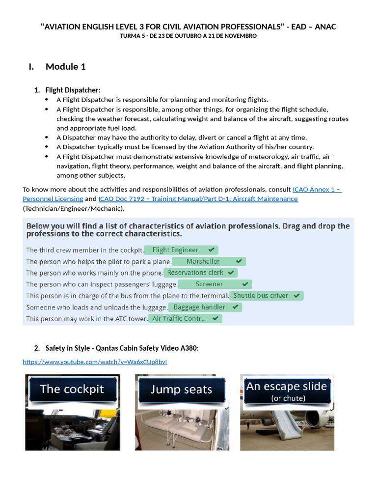 Aviation English Level 3 For Civil Aviation Professionals | PDF ...