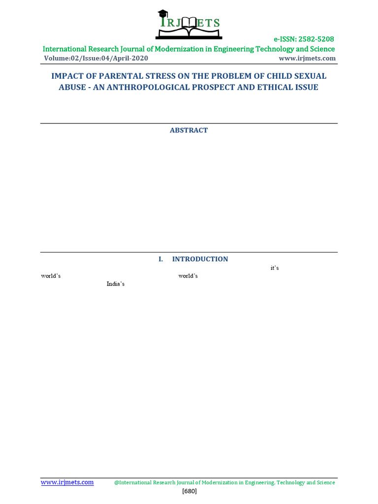 Parental Stress and Child Sexual Abuse | PDF | Child Abuse | Child Neglect