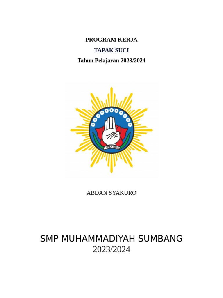 Program Kerja Ekstrakurikuler Tapak Suci | PDF