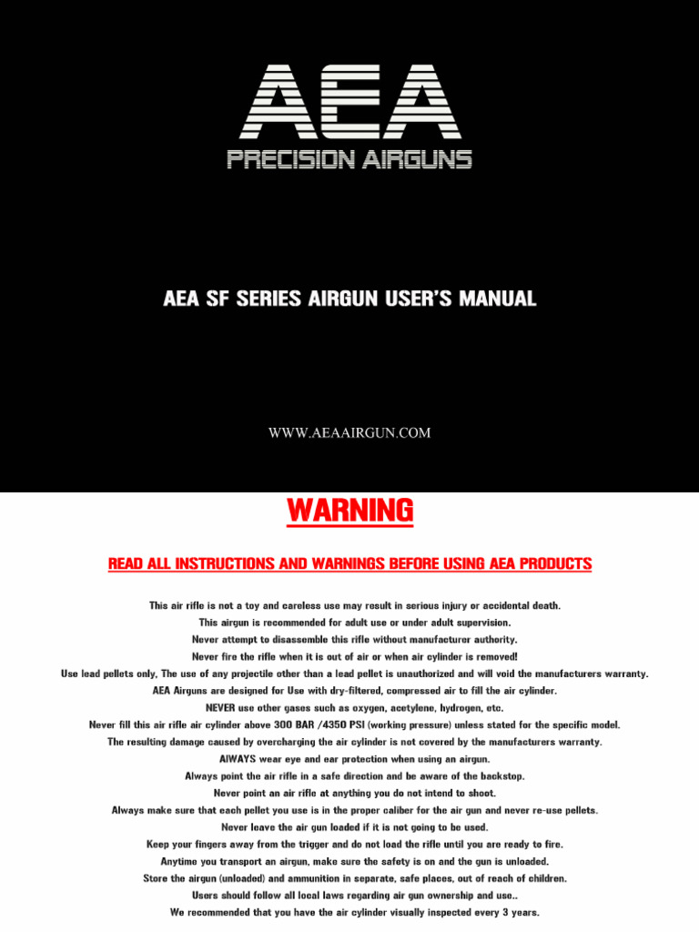 Aea SF Series Airgun User S Manual | PDF