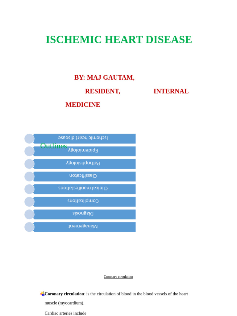 Ischemic Heart Disease Overview and Management | PDF | Coronary ...