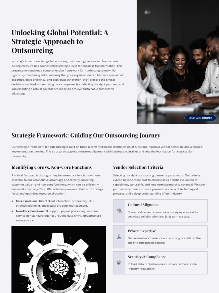 Unlocking Global Potential A Strategic Approach To Outsourcing | PDF ...
