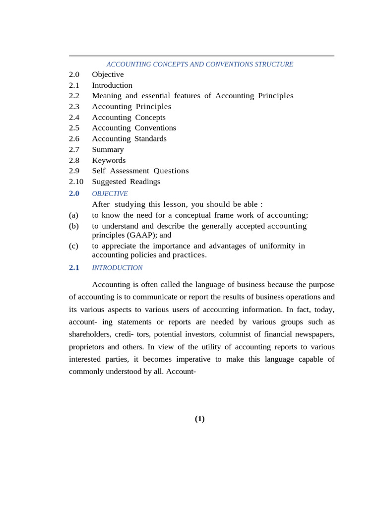Accounting Principles and Concepts Overview | PDF | Going Concern ...