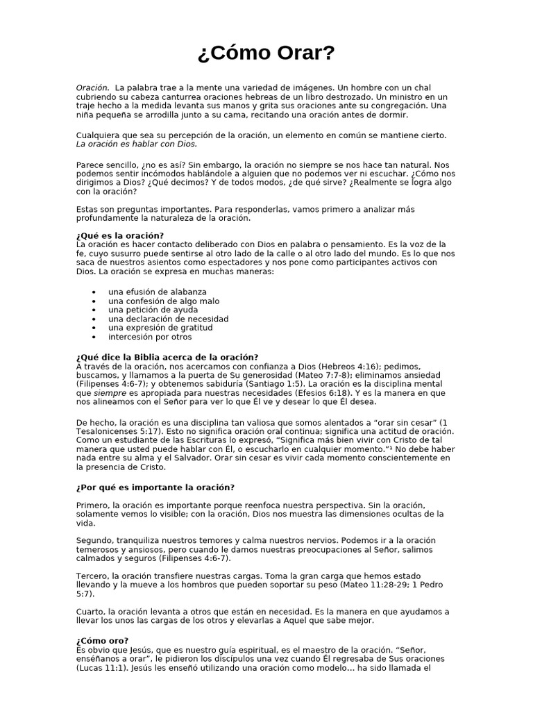 Guía Práctica para Orar Efectivamente | PDF | Oración | orador del Señor