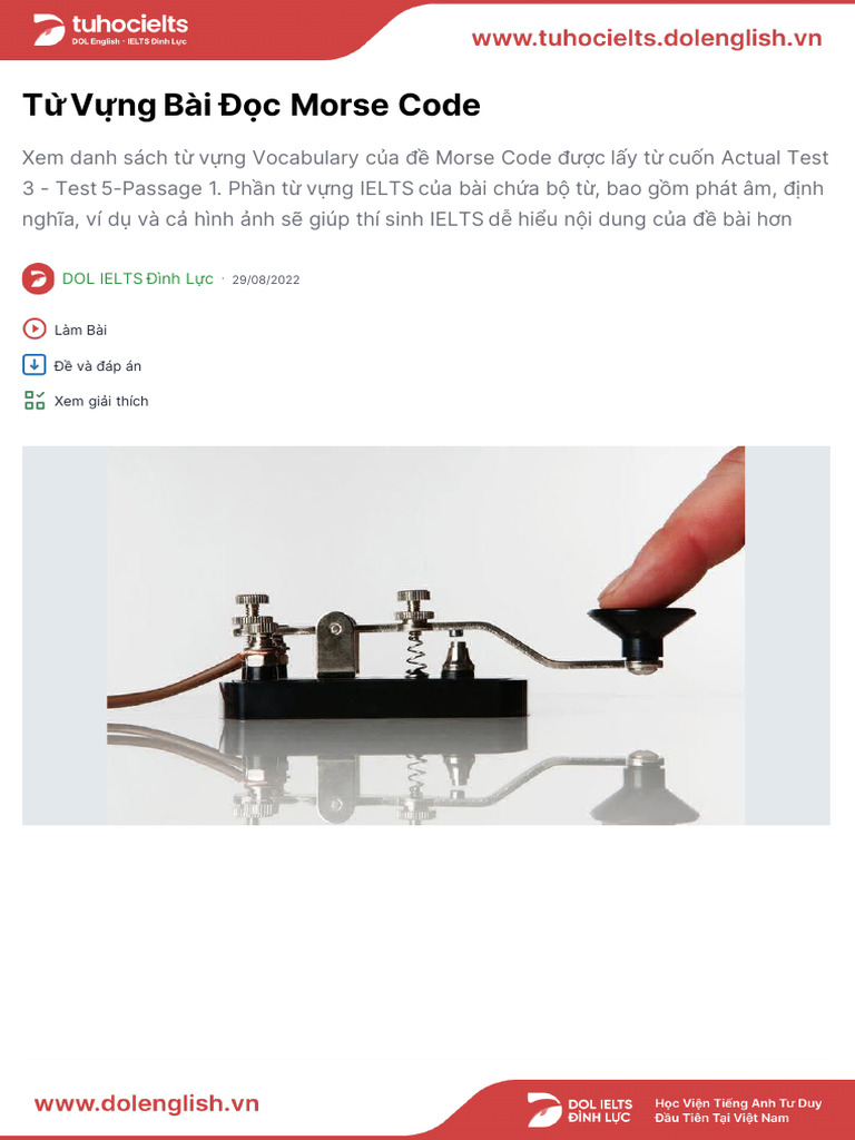 IELTS Vocabulary: Morse Code Reading | PDF