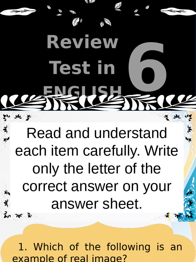 English Test: Real Images & Verb Agreement | PDF