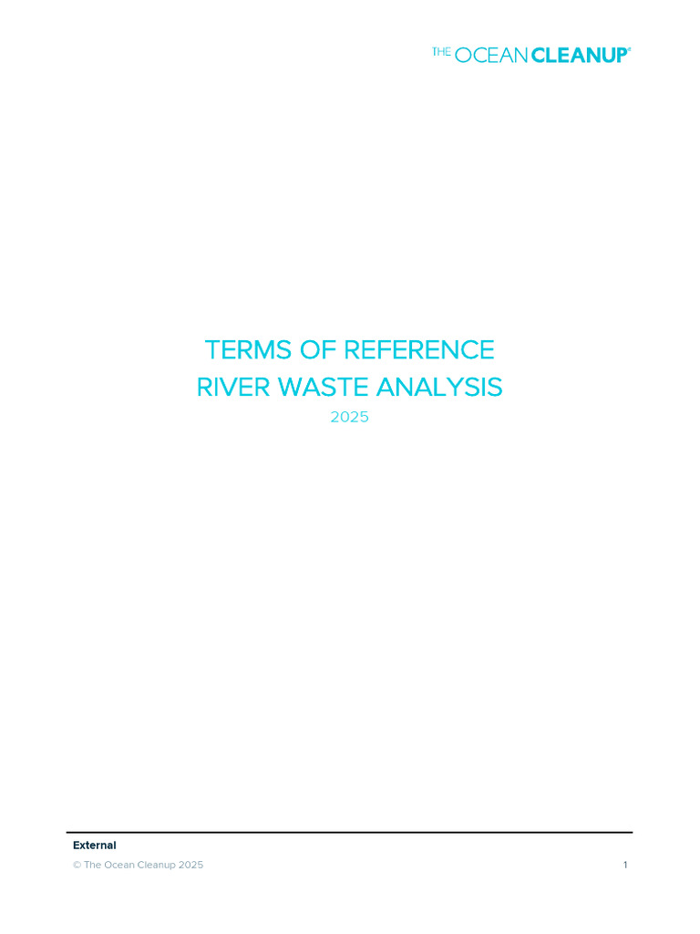 River Waste Analysis Terms of Reference | PDF | Waste | Plastic