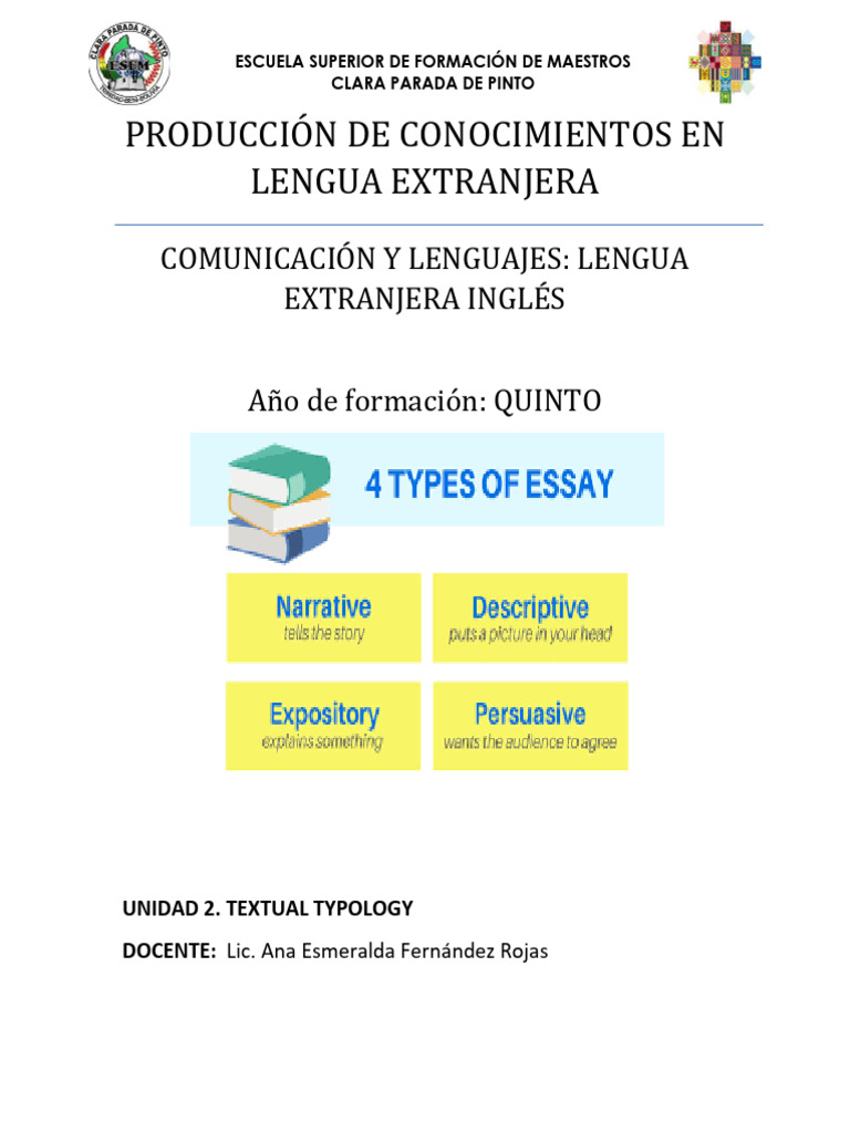 4 Major Essay Types Explained | PDF | Essays