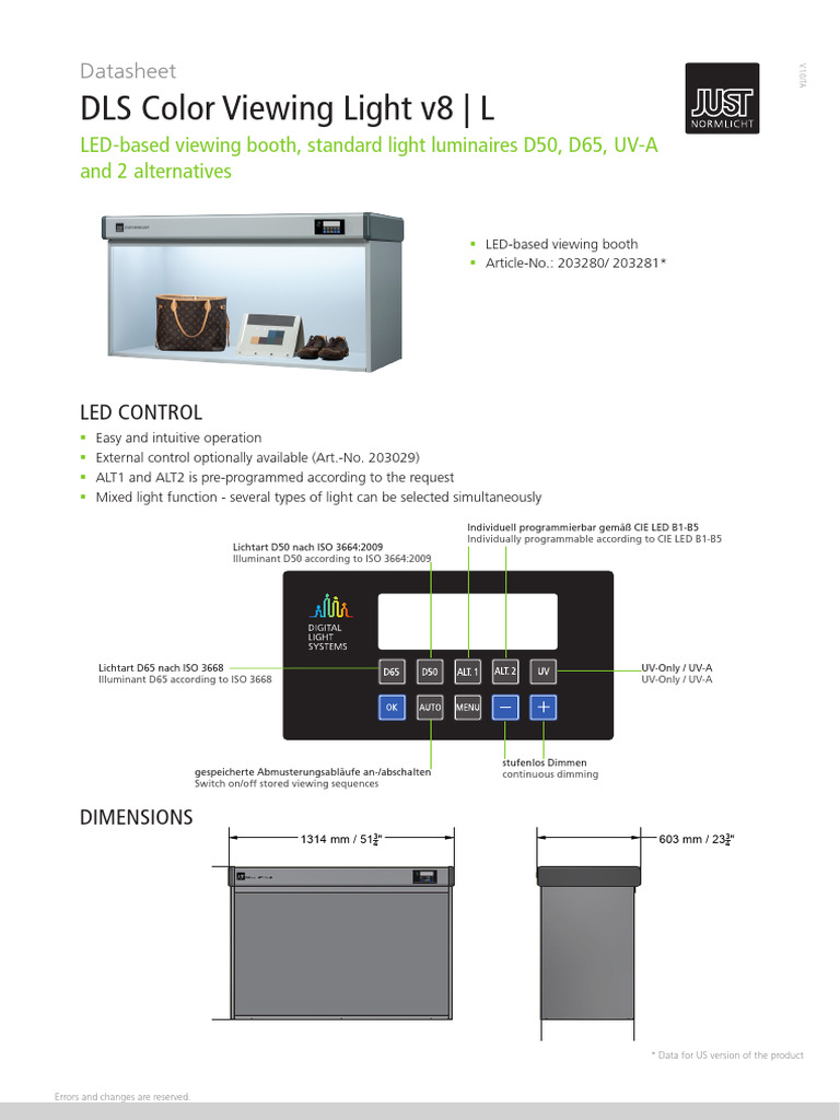 DLS Color Viewing Light v8 Overview | PDF | Mains Electricity | Electricity