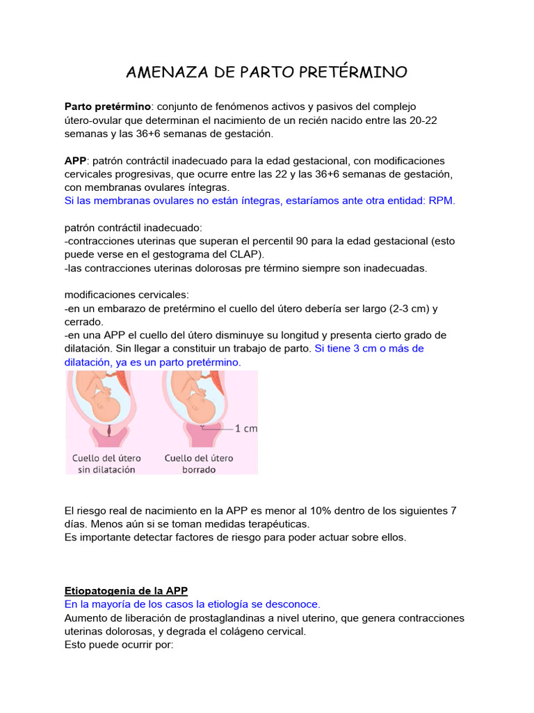 Prevención y Manejo del Parto Pretérmino | PDF | Parto prematuro | Parto