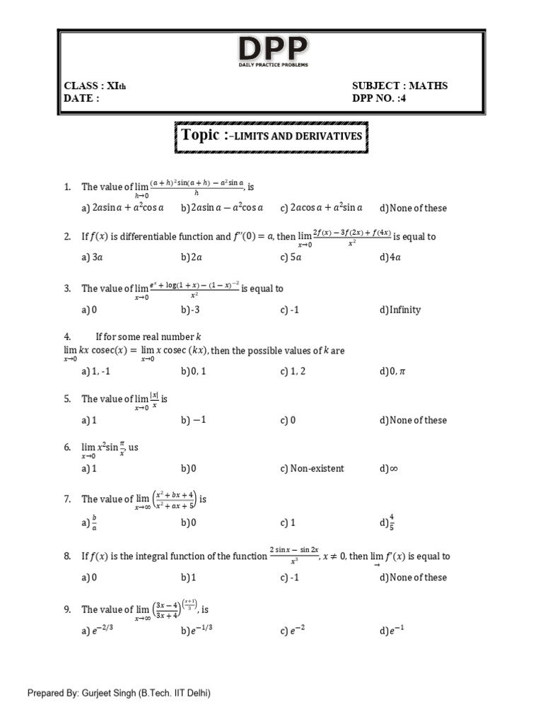 Limits and Derivatives 04 | PDF | Chess Theory | Chess