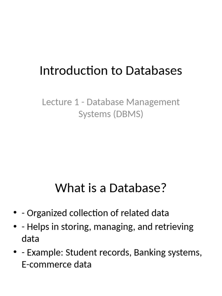 Database Lecture 1 Pdf