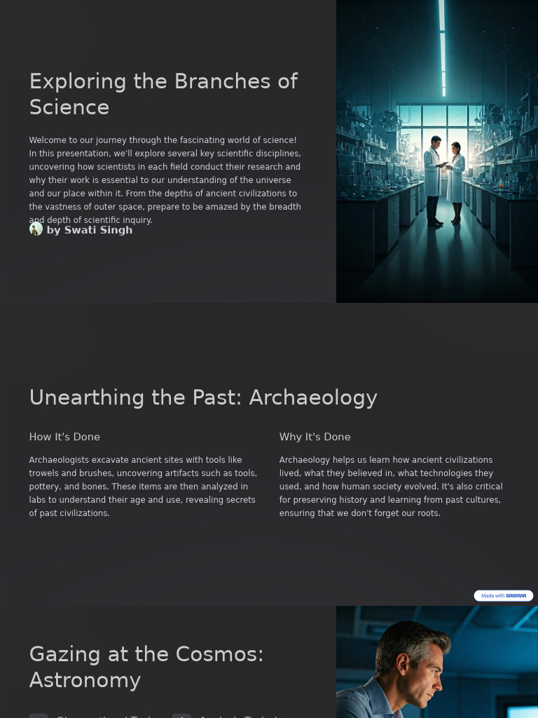 Branches of Science Explained | PDF | Archaeology | Paleontology