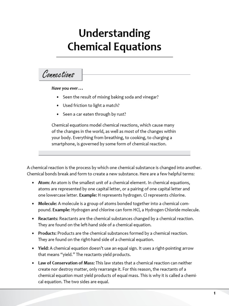 Balancing Chemical Equations Guide | PDF | Chlorine | Chemistry