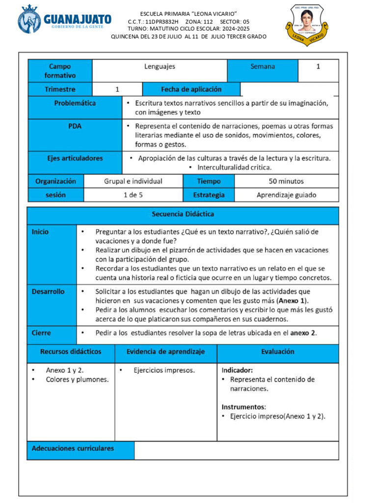 30 Al 11 de Julio | PDF | Plan de estudios | Las emociones